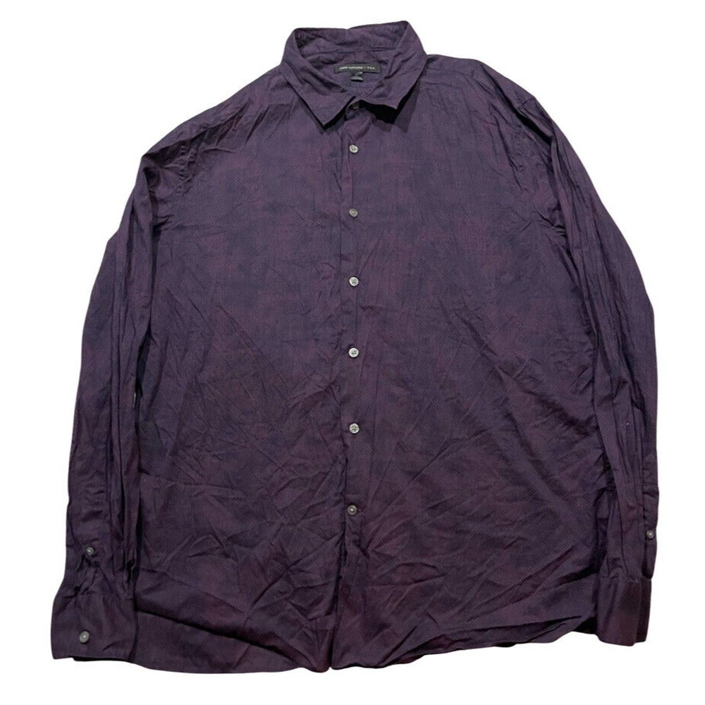 John Varvatos Shirt Adult Extra Large Black Slim Fit Button Down Dress Shirt